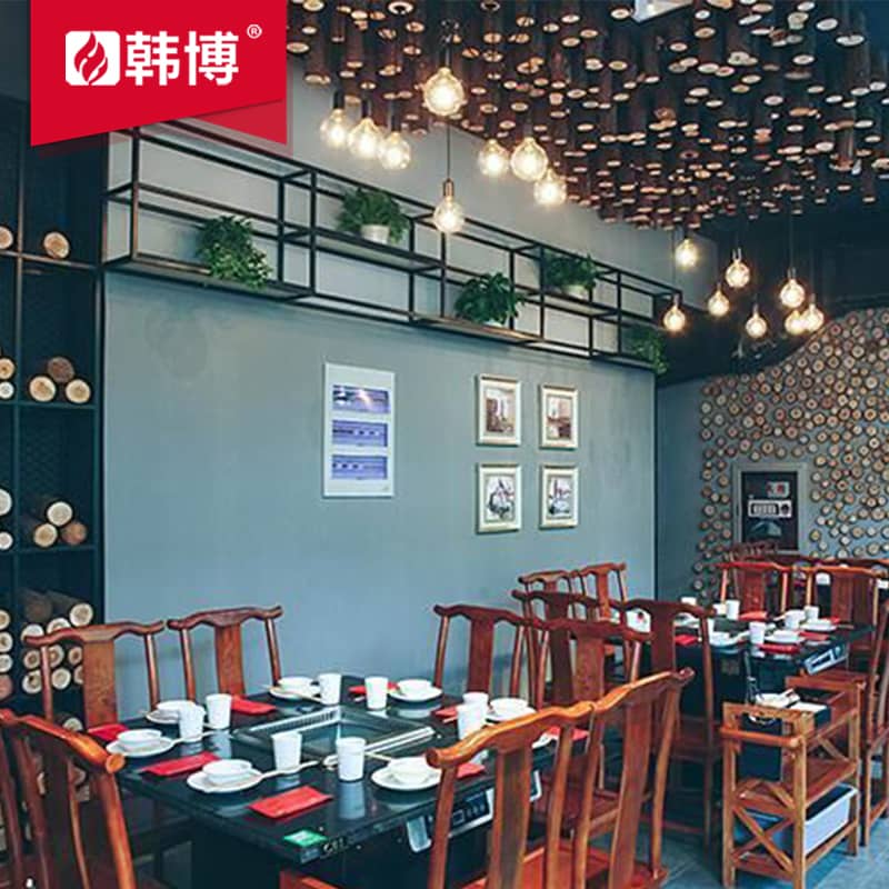 多人大理石方鍋無煙火鍋桌