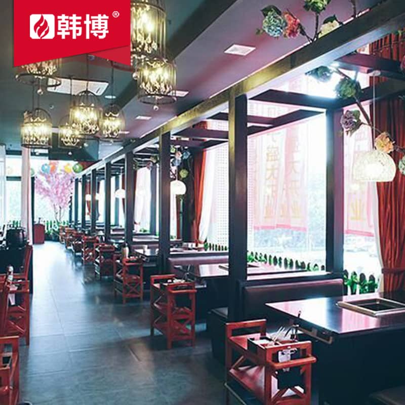 多人大理石方鍋無煙火鍋桌