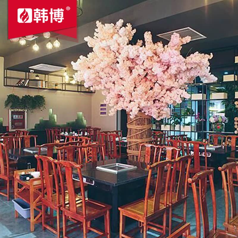 多人大理石方鍋無煙火鍋桌