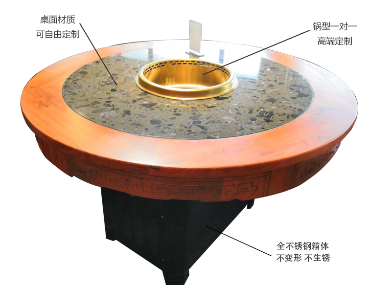 多人圓鍋無煙火鍋?zhàn)罒o煙火鍋設(shè)備(圖2)